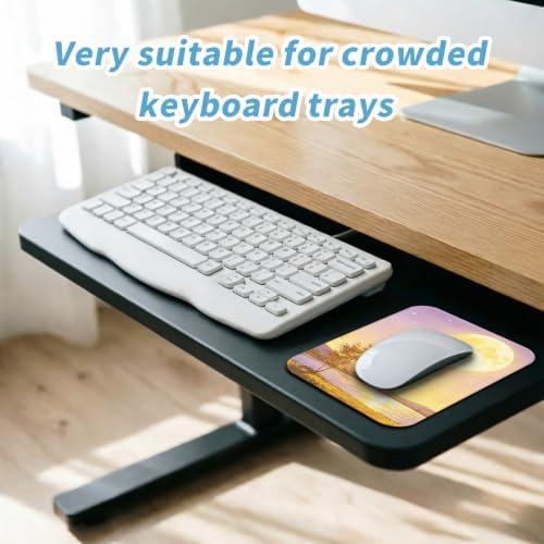 Small Mouse pad, with Edge-Sewn Design, extends Service Life by Twice, occupying the Optimal Size for the Mouse and Wrist Position. (Moon)
