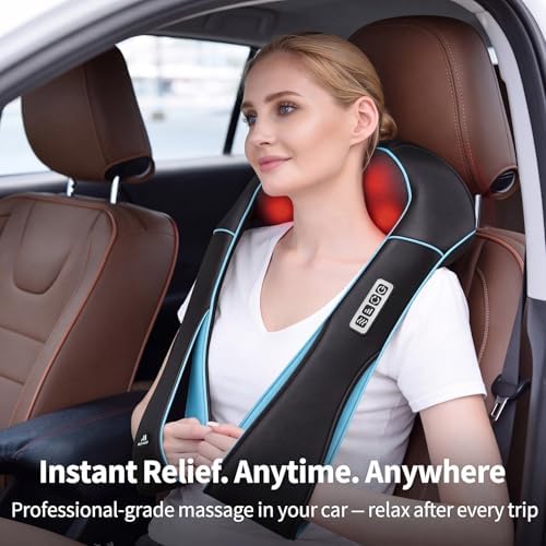 MagicMakers Shiatsu Neck Massager with Heat for Pain Relief Deep Tissue