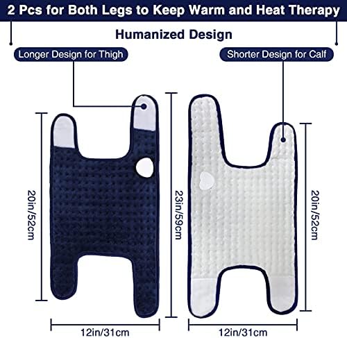 Heated Knee Wrap - 2 Pcs Hands-Free Electric Heating Pad for Knee Pain Relief, Arthritis & Knee Fatigue, Fast Heating with Adjustable Temperature 86℉ to 158℉ & 10-90 Min Auto-Off