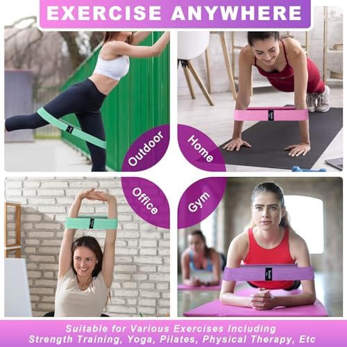 Resistance Bands for Working Out, 3 Levels Fabric Exercise Bands Set