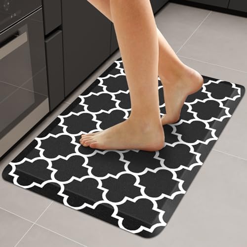 WISELIFE Anti Fatigue Mats for Kitchen Floor, 20" x 32", 4/5 Inch, Black
