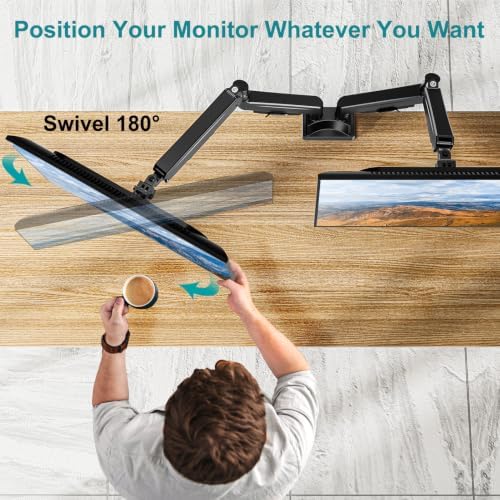 MOUNT PRO Ultrawide Dual Monitor Arm for Max 43" Monitor, Holds up to 33lbs