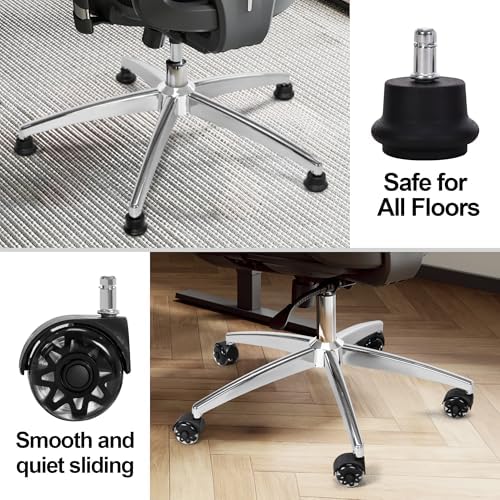 Office Gaming Chair Metal Base Replacement Part with 5 Wheels 5 Bell Glides