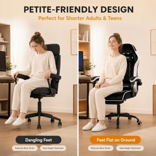 Fabric Gaming Chair for Adult, Comfortable Office Chair with Footrest