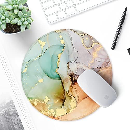 ITNRSIIET Round Mouse Pad with Stitched Edge Premium-Textured Waterproof Non-Slip Rubber Base Desktop Protection Mat Diameter 8.7 inches, Abstract Texture