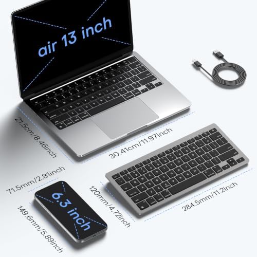 OMOTON Wireless Keyboard for Mac, USB-C Rechargeable, Bluetooth ONLY