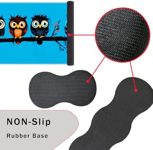 Keyboard Wrist Rest and Mouse Pad with Wrist Support Set Ergonomic Coaster,Memory Foam,Easy Typing Pain Relief,Large XL Desk Mat 31.5"x 11.8",Cute Owls on a Branch