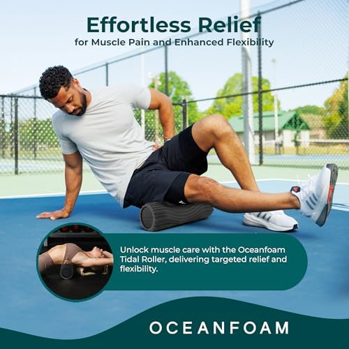 Oceanfoam Tidal Roller - Muscle Massage Foam Roller for Exercise (Charcoal)