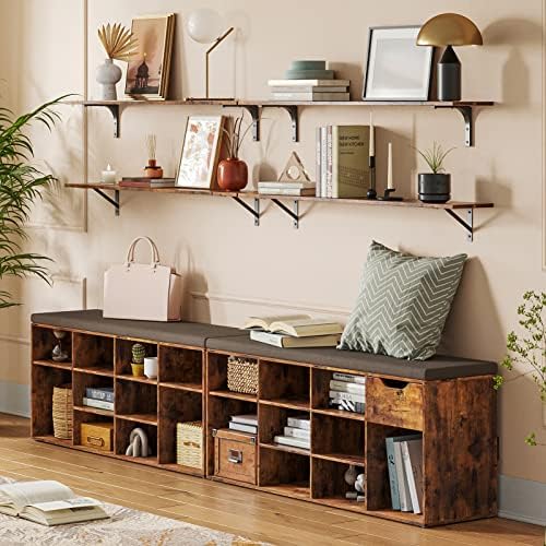 DINZI LVJ Long Wall Shelves, 39.4 Inch Wall Mounted Shelves with Brackets