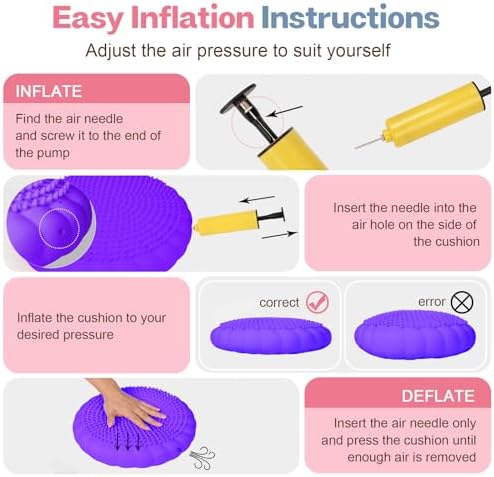 kisnbld Wobble Cushion, Balance Disc with Pump, Core & Posture Training