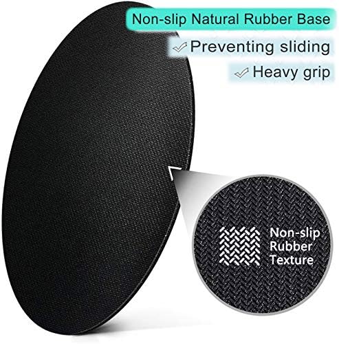 ITNRSIIET Round Mouse Pad with Stitched Edge Premium-Textured Waterproof Non-Slip Rubber Base Desktop Protection Mat Diameter 8.7 inches, Classic Black