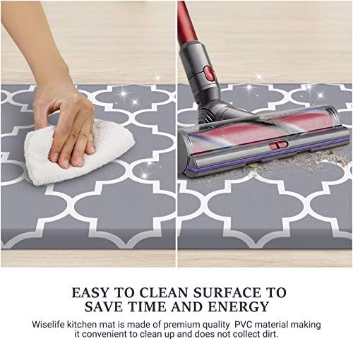 WISELIFE Kitchen Mats and Rugs Cushioned Anti-Fatigue, 17.3"x 39", Grey