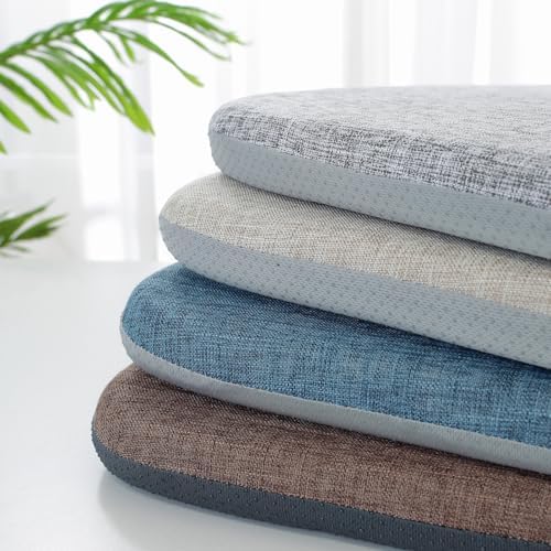 High Resilience Memory Foam Chair Cushion 13"x13"x2" Set of 2 Square Chair Pads and Washable Cover Non Slip Seat Cushions for Indoor Dining Room Kitchen and Office Chairs (Khaki,13"x13")
