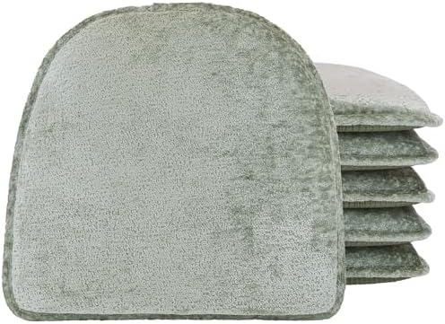 Klear Vu Raindrop The Gripper Non Slip Chair Cushions, Soft & Comfortable Seat Pad, Sitting Pillow for Kitchen, Dining or Office, 6 Count (Pack of 1), Celadon