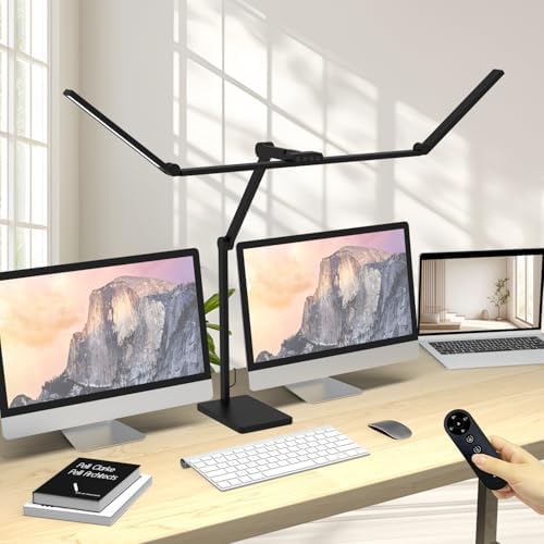 Omorepa 36W 3000LM Ultra Bright Architect Desk Lamp with Base, 47.4Inches Wide Tall Overhead Desk Light for Home Office, Dimmable Table Light with Remote for Desktop Working,Drafting,Reading