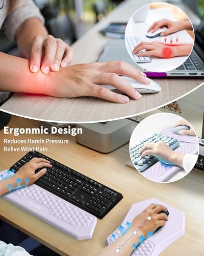 Ergonomic Mouse Pad with Wrist Rest & Keyboard Wrist Rest Support Set