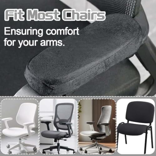4Pcs-Office Chair Covers Set with Memory Foam Office Chair Armrest Pads
