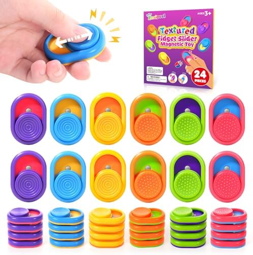 Magnetic Fidget Toys Bulk: 24Pcs Textured Sensory Clicker Toy for Kid Adult