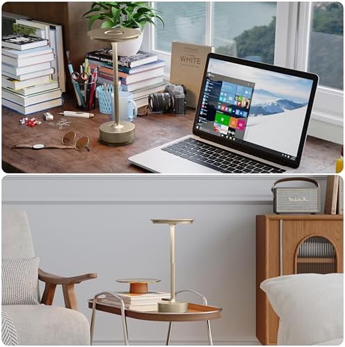 TBBGA 2 Pack Rechargeable Table Lamps Cordless, 5000mAh Outdoor Table Light