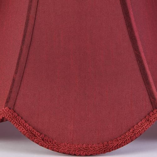 GO&SO Lamp Shades Set of 2,6" x 13" x 10.6",Scalloped Lamp Shade,Red Petals