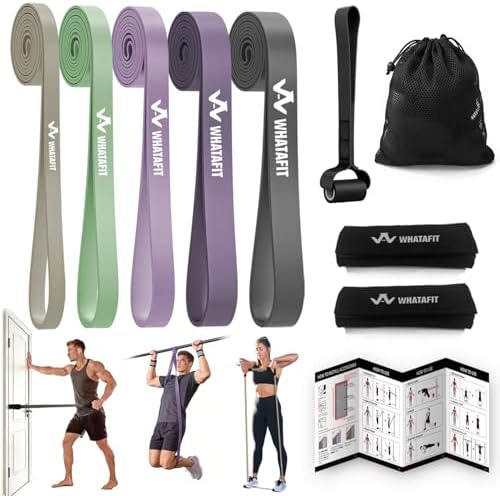 WHATAFIT Resistance Bands, 5 Level Pull Up Assistance Bands for Working Out