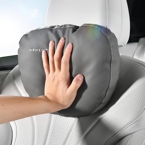 Coverado Car Headrest Pillow Soft Memory Foam Car Neck Support Pillow with Adjustable Strap, Relax Head Muscles Relieve Driving Fatigue, Breathable & Removable Cover