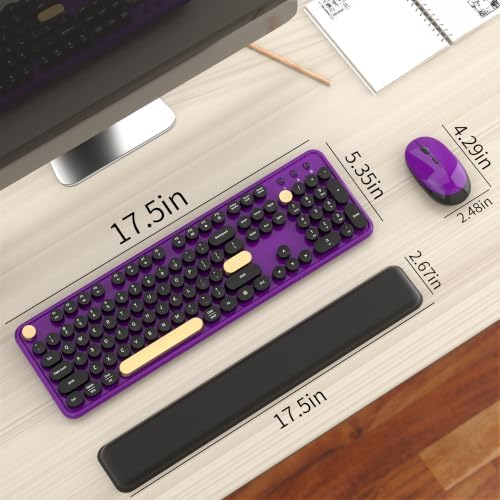 Wireless Computer Keyboard and Mouse Combos, Purple-Black