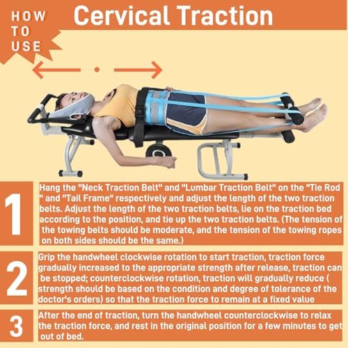 Electric Traction Machine for Neck and Back, Fitness Full Body Traction Device, Home Spinal Decompression Stretcher for Lower Back Pain Relief ,Lumbar & Cervical Traction Decompression Table