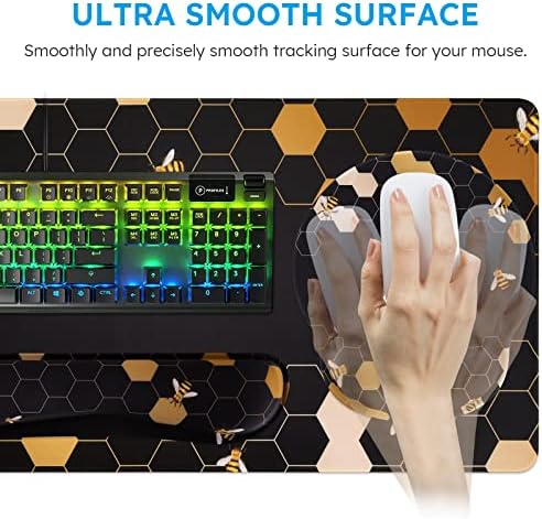 iCasso Honeycomb Mousepad 35.4"x15.7", Desk Protector for Workspace