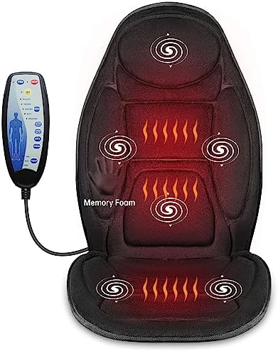 Snailax Back Massager with Heat, Memory Foam Chair Massage Pad