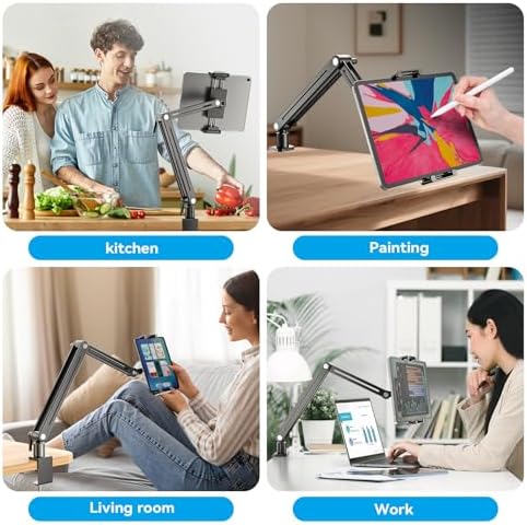 Jakeko Magnetic Portable Monitor Stand 15.6" - up to 16" 18.5" 22 inch Tablet Holder for iPad VESA Mount 75mm for Desk Adjustable Foldable 360° Swivel (Up to 16.5'')