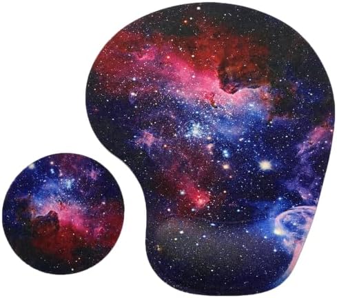 Mouse Pad with Wrist Support, Ergonomic Mouse Pads with Memory Foam Wrist Rest, Easy Typing Pain Relief, Comfortable Home Office Computer Wrist Support Pads for Working Studying Gaming, Starry Sky