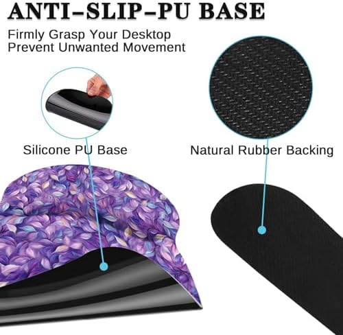Britimes Ergonomic Mouse Pad Set with Wrist Rest, Purple Leaves
