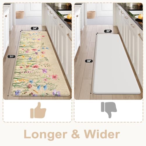 KIMODE Anti Fatigue Mats for Kitchen Floor, Farmhouse Kitchen Runner Rug