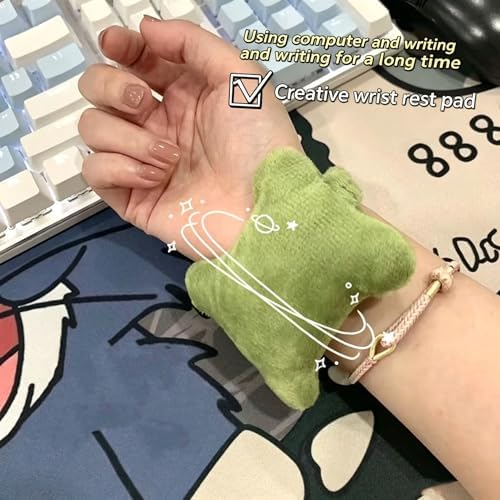 2-Pack Wrist Support Mouse Pad with Elastic Band – Ergonomic Hand Rest, Typing Wrist Cushion, Office Desk Mat for Keyboard (Dark Green)