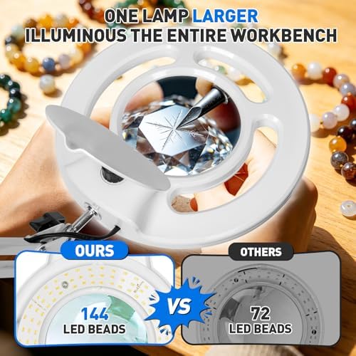 KIRKAS Magnifying Glass with Light, 2,200 Lumens Magnifying Lamp 12X