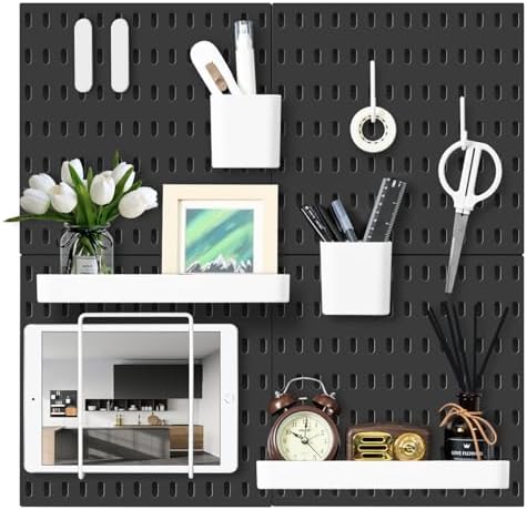 VUSIGN Pegboard Combination Wall Organizer Kit 22" x 22", Black