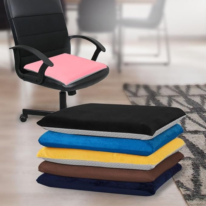 Augld Square Chair Seat Cushion Memory Foam Chair Cushion for Kitchen, Dining,Office or Car 16x16 in Coffee
