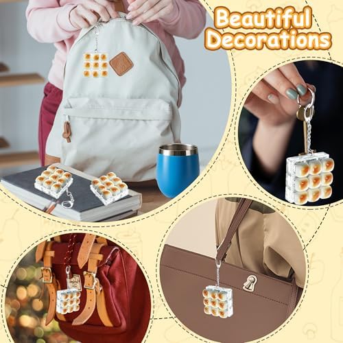Bread Shape Keyboard Fidget Toy, Keyboard Fidget Keychain 9-in-1 Keyboard Decompression Button Finger Clicker Toys, Cute Click Buttons Fidget Toy ADHD Sensory Fidget Toys Stress Relief Gifts(YB)