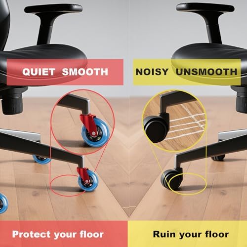 Office Chair Wheels Replacement Rubber Chair Casters Heavy Duty