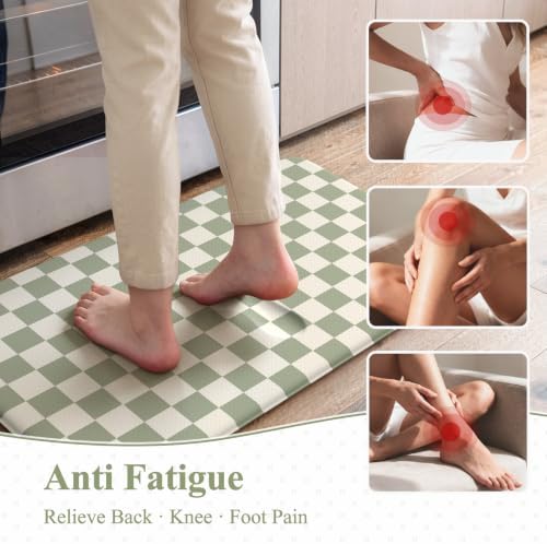 KIMODE Anti Fatigue Kitchen Mats for Floor,Farmhouse Kitchen Rugs Sets of 2