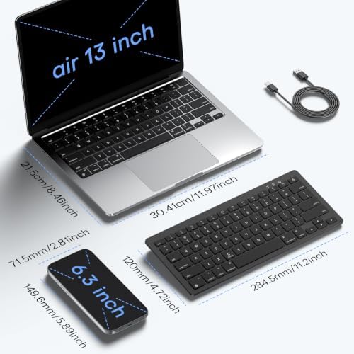 OMOTON Wireless Keyboard for Mac, USB-C Rechargeable, Bluetooth ONLY