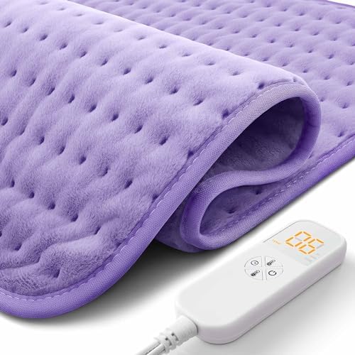 Heating Pad for Back, Neck & Shoulders, Soft Electric Heating Pad with Moist & Dry Heat, Auto-Off, Machine Washable, Birthday Gifts for Women Wife Mom Her