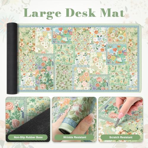 iLeadon Mouse Pad and Keyboard Wrist Rest, Large Computer Desk Mat Set