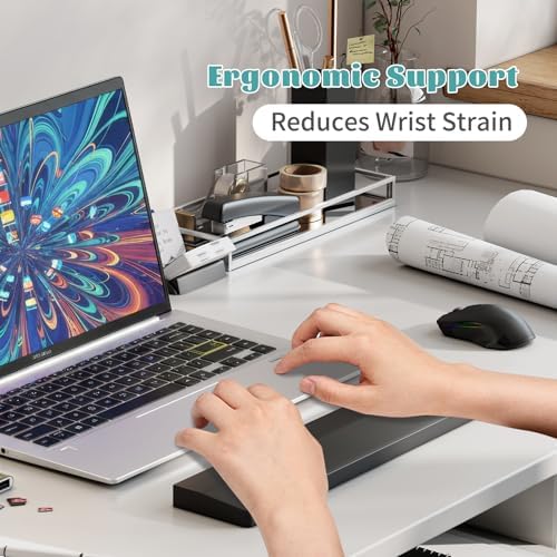 Keyboard Wrist Rest, Wooden Wrist Rest for Keyboard, 14.2-inch Length and 22mm Thickness, Bamboo Wood Palm Rest, Ergonomic Design for Mechanical Gaming Keyboard, Stain Resistant
