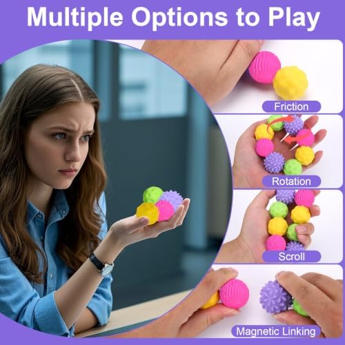 BUSOHA Silicone Magnetic Fidget Balls - 8 Pack Fidget Toys for Adult