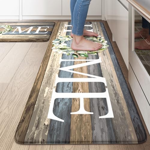 KIMODE Anti Fatigue Mats for Kitchen Floor Comfort Cushioned Rugs Sets of 2
