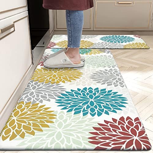 HEBE Anti Fatigue Kitchen Rugs Set of 2, Cushioned Kitchen Mats for Floor