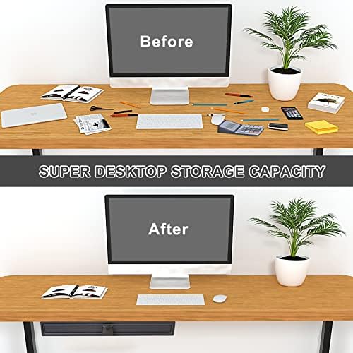 GOME Under Desk Slide out Pencil Drawer with Space Divider Design for Storing Pencil and Office Accessories, Underdesk Pull out Tray Organizer Mounted for Sit Stand Workstation