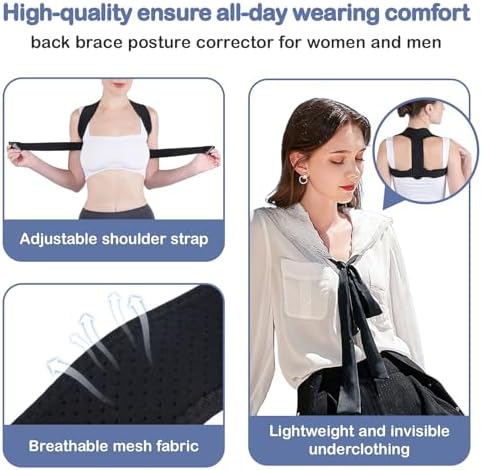 Posture Corrector for Women & Men, Adjustable Upper Back Brace Straightener